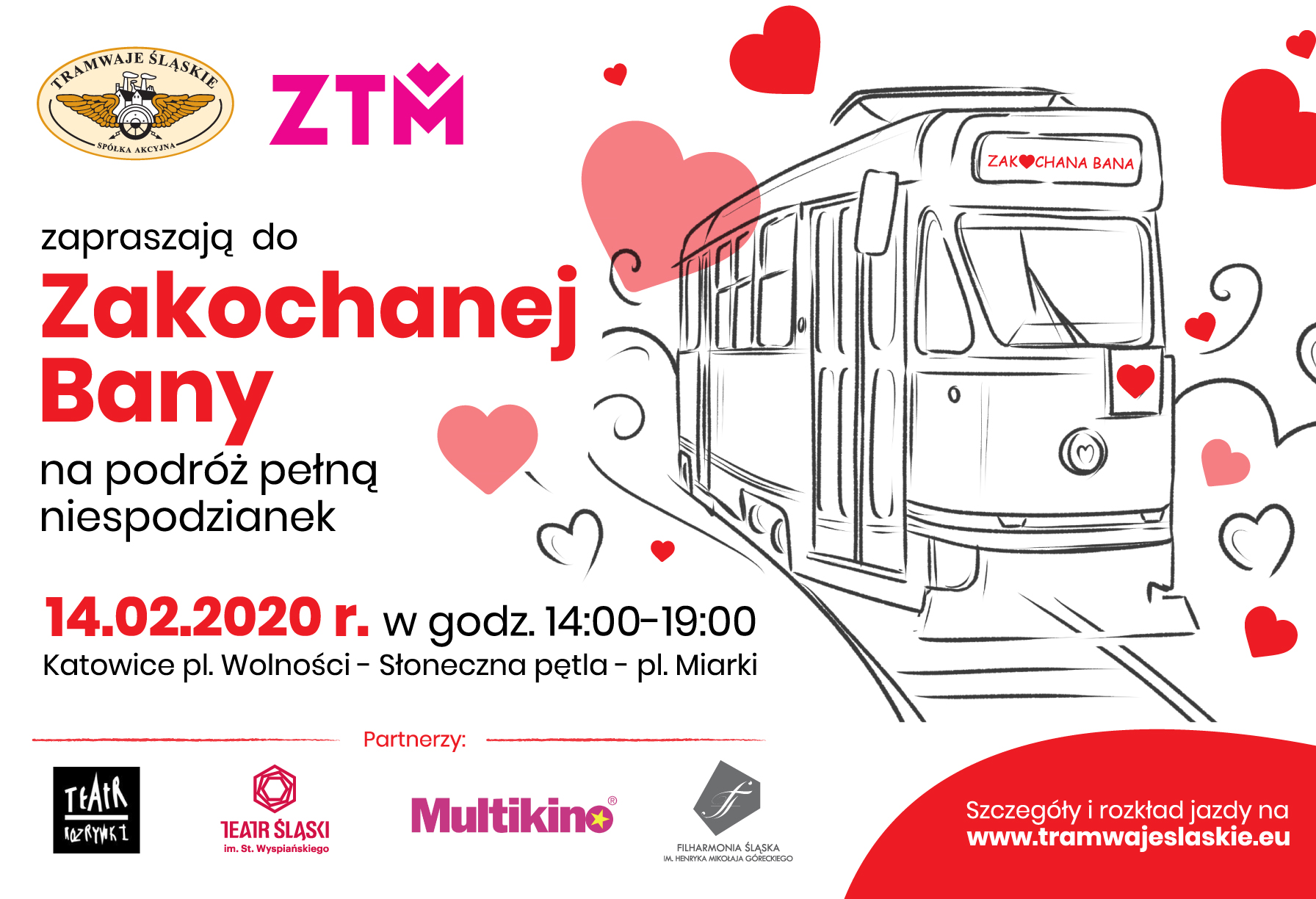 Zakochana Bana tram on Valentine's Day
