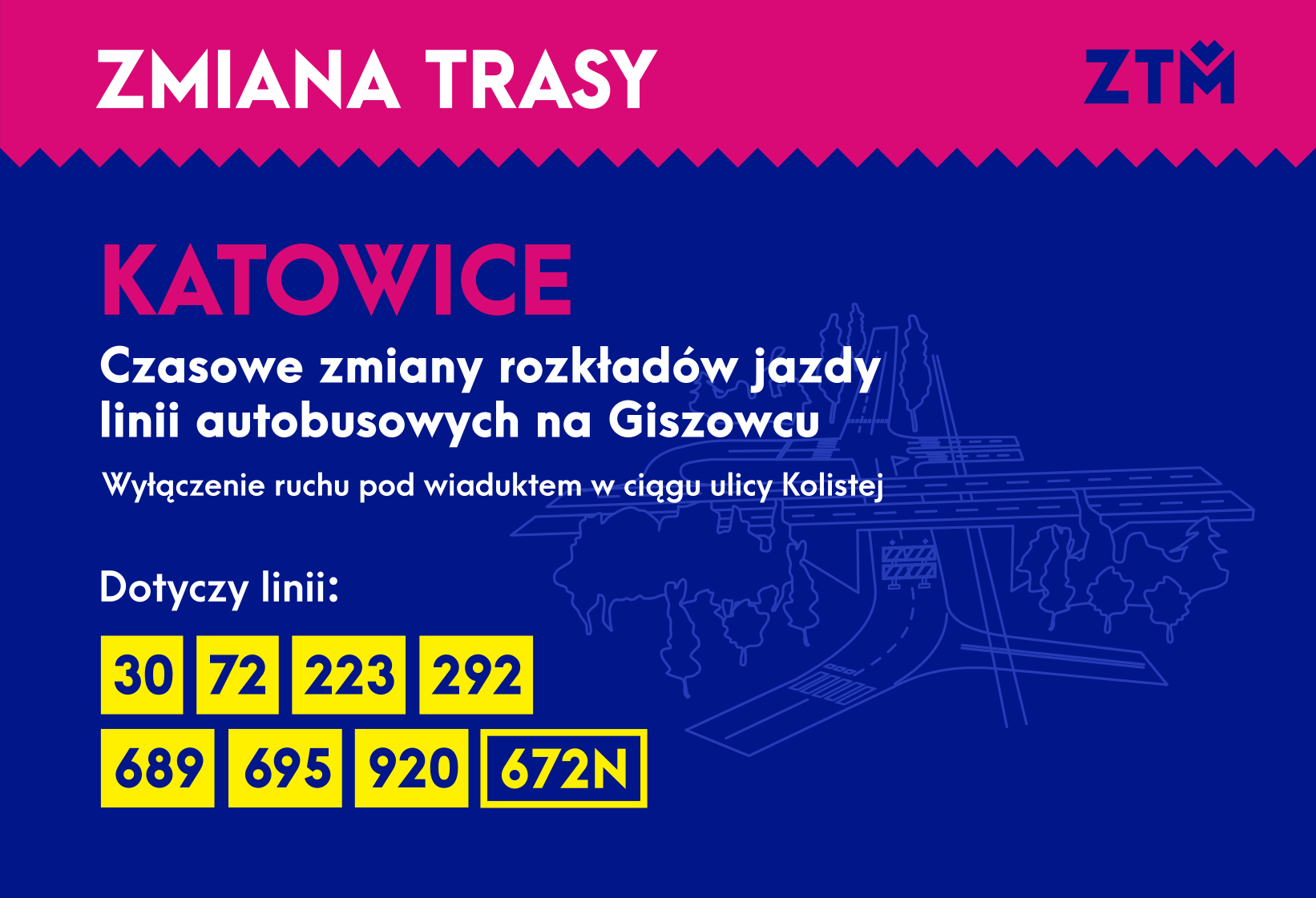 Artwork of the article Duże zmiany w komunikacji autobusowej na Giszowcu [MAPKI]