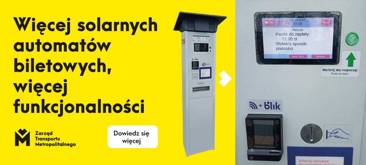 ZTM zamawia 132 solarne automaty biletowe